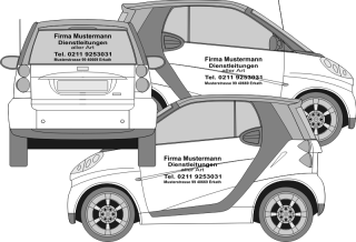 Autobeschriftung  Set I 3 Aufkleber 600 x 300