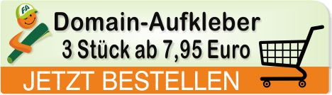 Domain-Aufkleber: werbewirksam einsetzen 3 Domain-Aufkleber bestellen