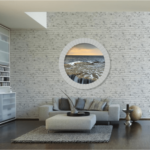 Wandtattoo Rundfenster