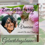 Geburtstagsbanner mit Herz und Tulpen