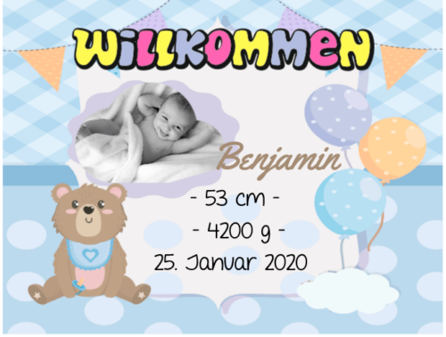 Banner zur Geburt Junge oder Mädchen
