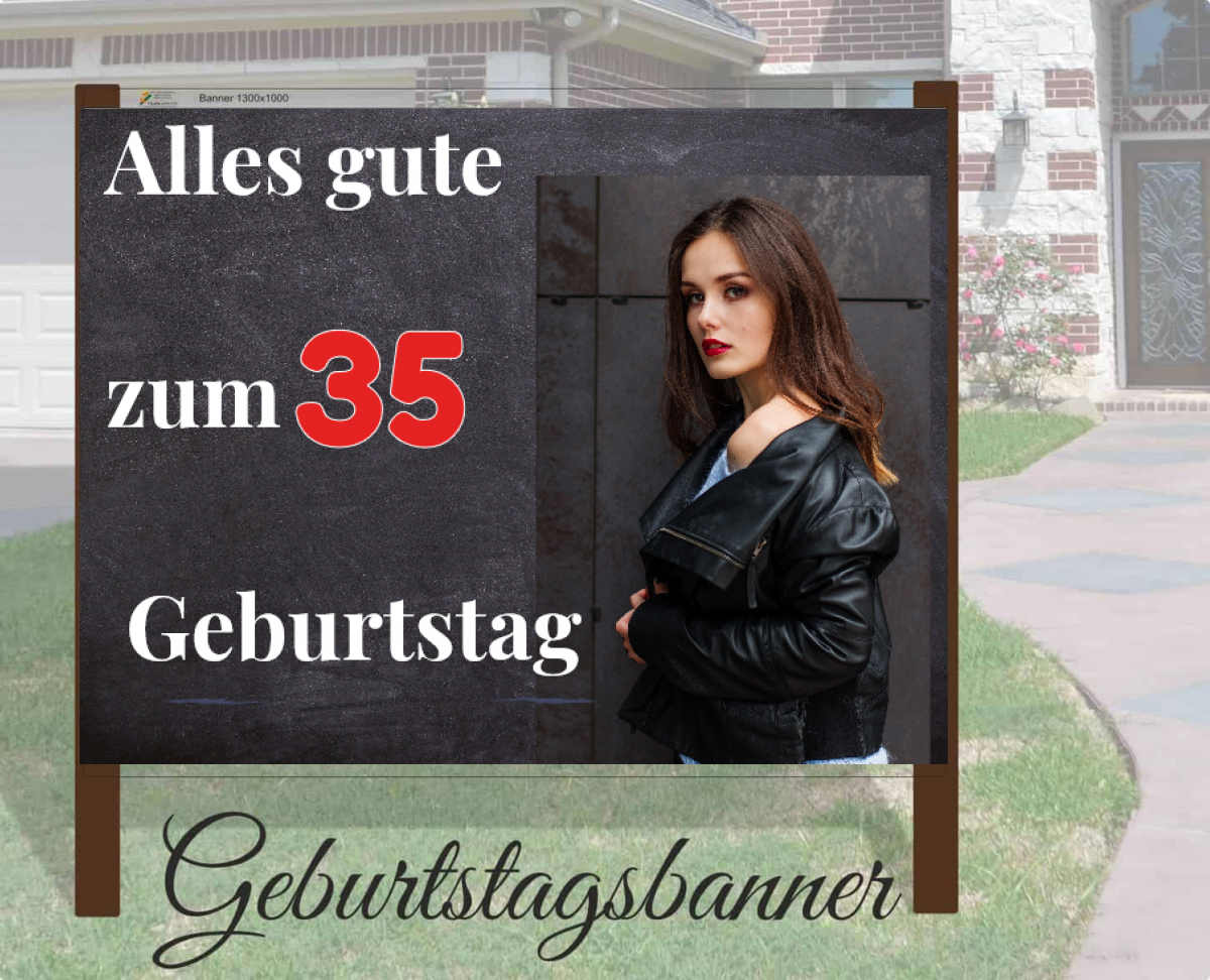 Zum Geburtstag ein Plakat aufhängen Werbetechnik