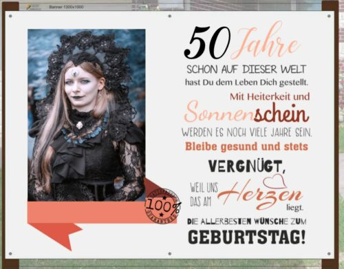 Geburtstagsbanner xx Jahre schon auf dieser Welt