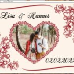 Hochzeitsbanner-Fotoherz-Blumen-Name-Datum