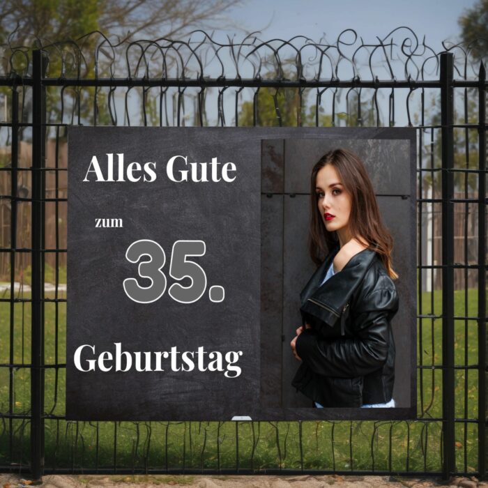 Geburtstagsbanner Alles Gute Tafel Schwarz – Bild 2