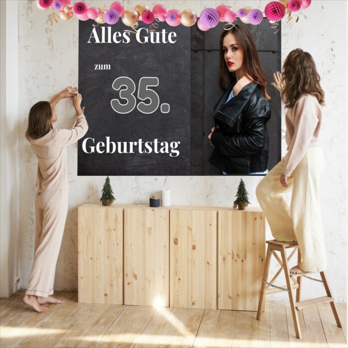 Geburtstagsbanner Alles Gute Tafel Schwarz – Bild 4