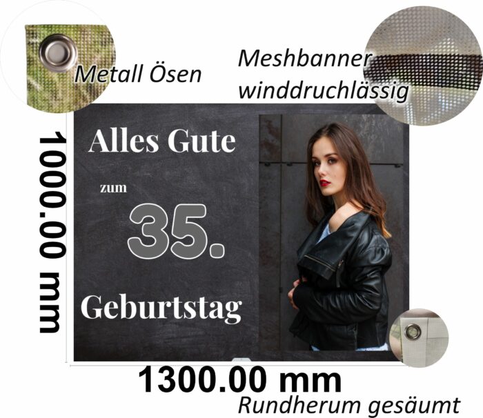 Geburtstagsbanner Alles Gute Tafel Schwarz – Bild 3