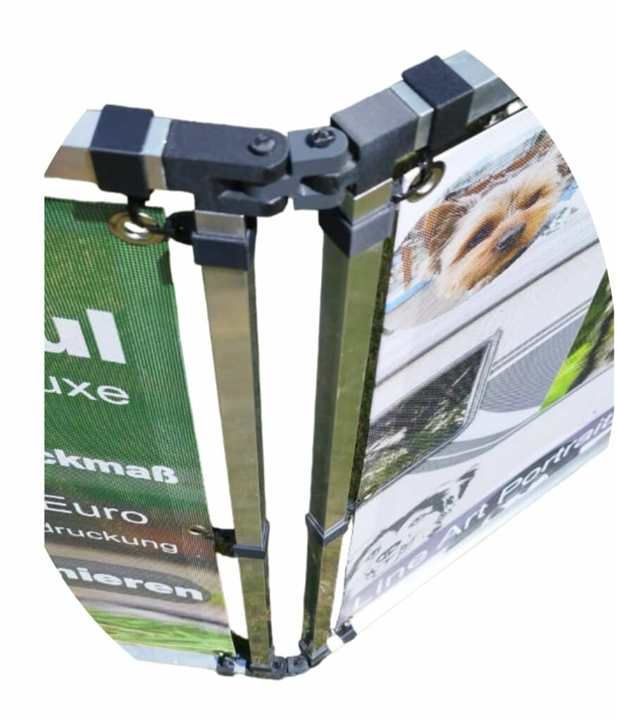 Mobiler Hundezaun für Camping & Turniere – LMG Zaun 3 anbindung2