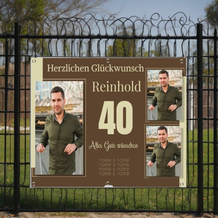 Geburtstagsbanner „Sepia Memories“ – personalisiert, wetterfest & einfach online gestalten – Bild 3