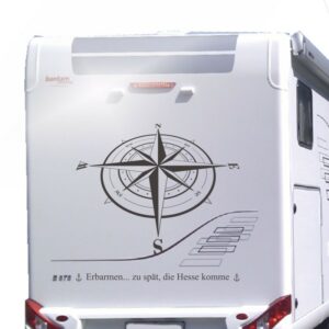 Elegante Kompassrose als Wohnmobil-Aufkleber