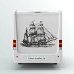 Klebefolien gestalten: Neues Design für Wohnwagen und Wohnmobile 3 3-Master Segelschiff (Aufkleber