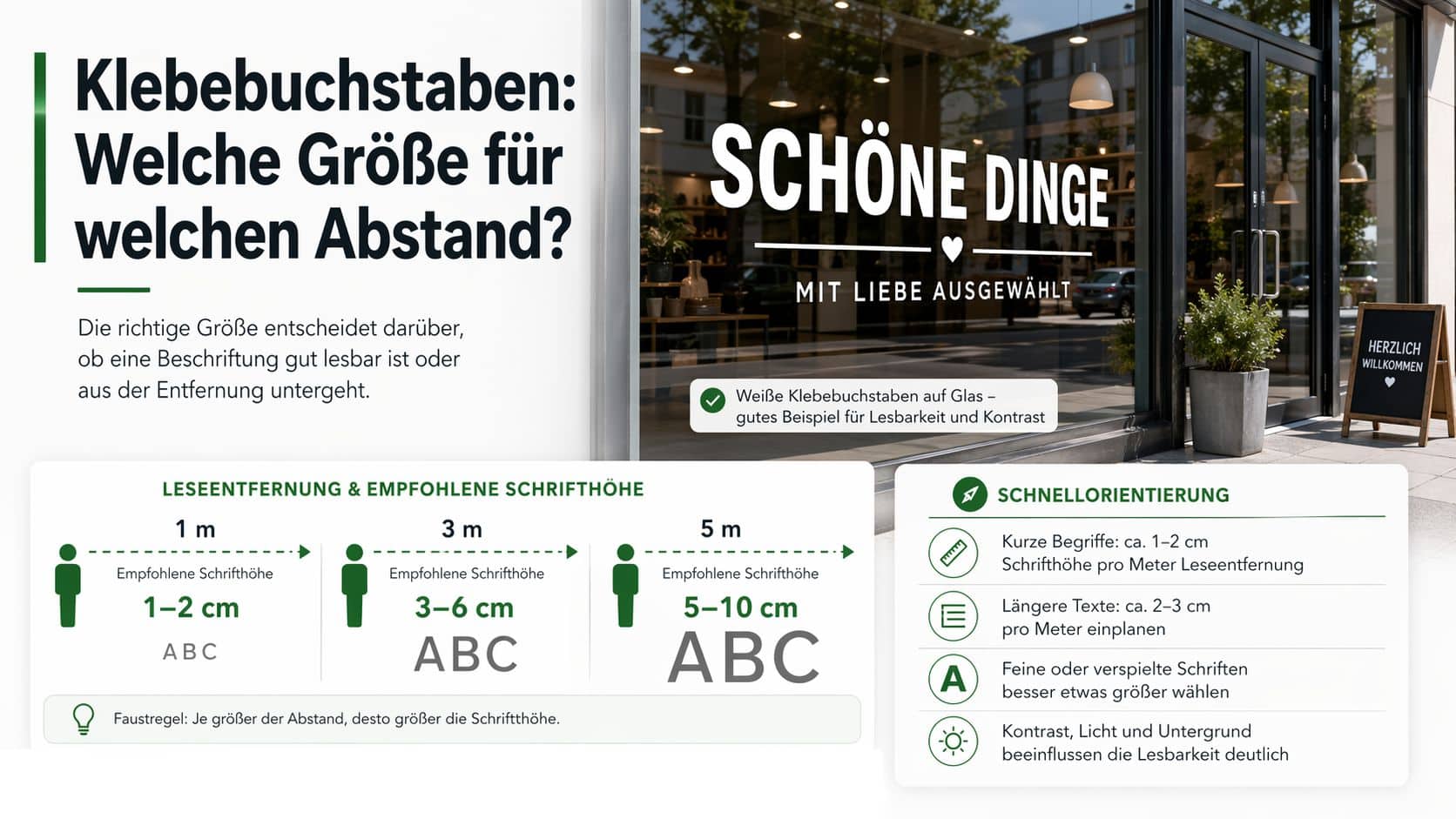 Klebebuchstabengroessenanzeige