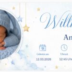 Babybanner Junge — Mond Hellblau