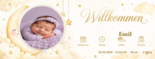 Babybanner — Mond Gold