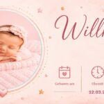 Babybanner Mädchen — Mond Rosé