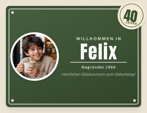 Ortsschild Geburtstagsbanner selbst gestalten - Beispielmotiv