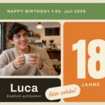 Geburtstagsbanner 18. Geburtstag selbst gestalten - Beispielmotiv