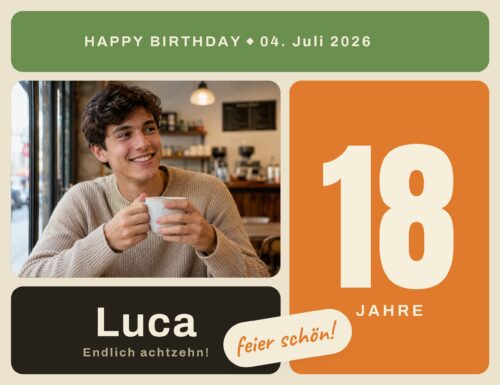 Geburtstagsbanner 18. Geburtstag selbst gestalten - Beispielmotiv