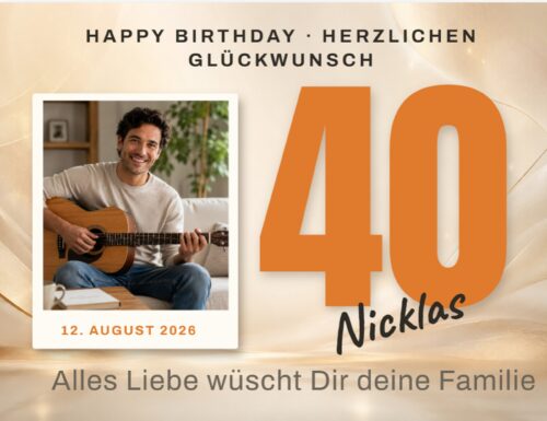 Geburtstagsbanner 40. Geburtstag selbst gestalten - Foto-Karte