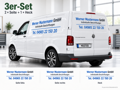 3er-Set Fahrzeugbeschriftung am Transporter