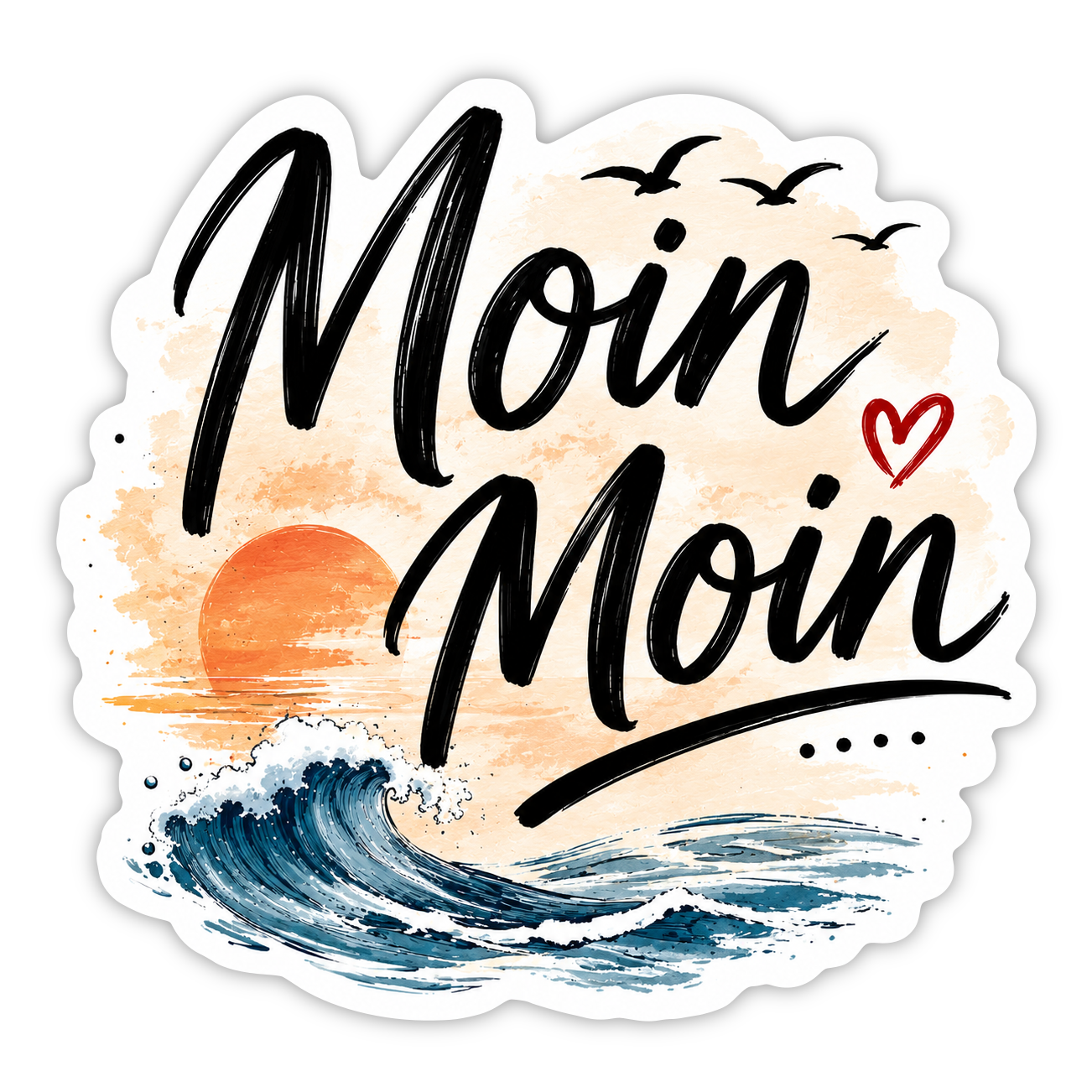Moin Moin Aufkleber – norddeutsch (Auto, Bulli)