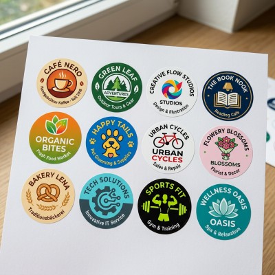 Runde Aufkleber gedruckt für In- & Outdoor