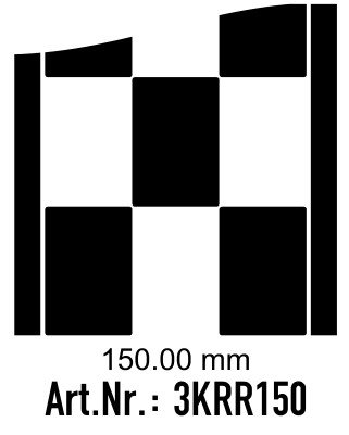 Rennstreifen - Rallystreifen Karomuster - 150 mm breit, je Meter
