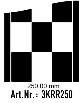 Rennstreifen - Rallystreifen Karomuster - 250 mm breit, je Meter