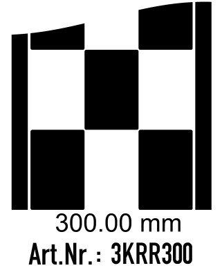 Rennstreifen - Rallystreifen Karomuster - 300 mm breit, je Meter