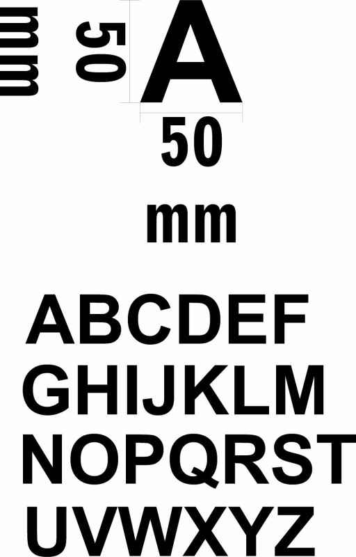 Klebebuchstaben Alphabet A bis Z Höhe 5 cm