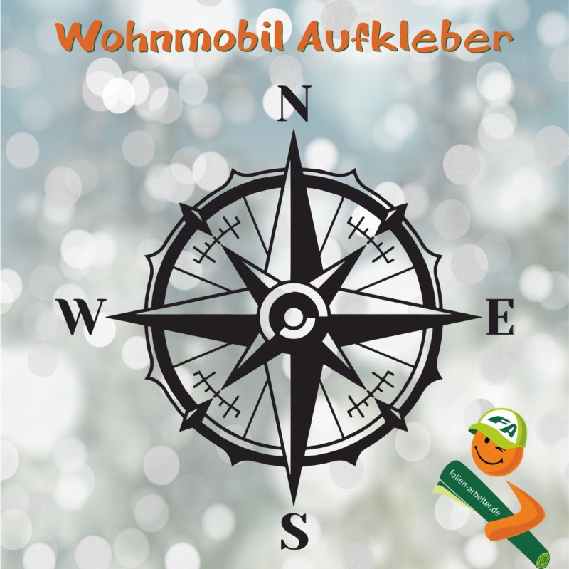 Wohnmobil Aufkleber Kompass Windrose