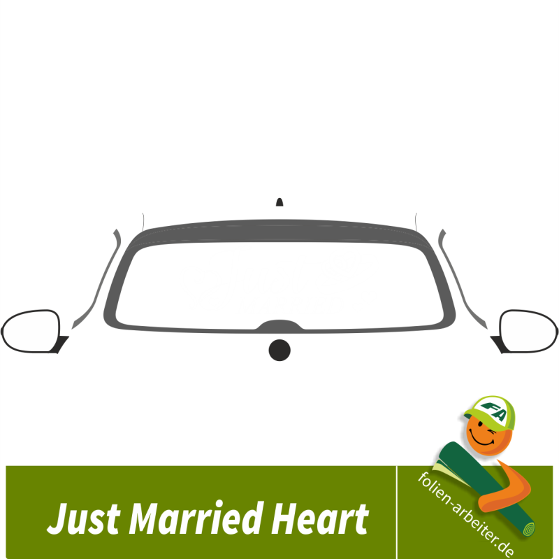 Just Married Heart Hochzeitsaufkleber für das Auto