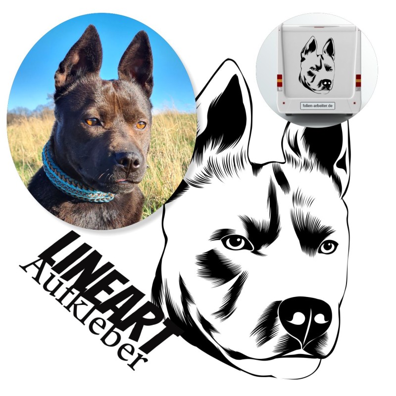 Personalisierter Hund Line-Art-Aufkleber