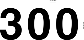 Segelnummer 300mm Font Helvetica