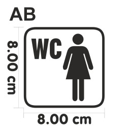 WC Damen Symbol – Hochwertiger Aufkleber in verschiedenen Größen