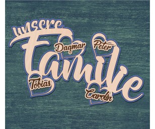 Dekoschild Unsere Familie Color