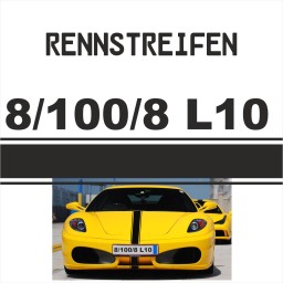 Rennstreifen - Rallystreifen 3-Liner 8-100-8-L10, je Meter