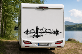 Wohnmobil-Aufkleber SUP-Paddler am Bergsee