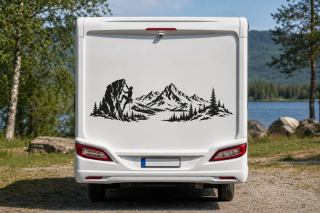 Wohnmobil-Aufkleber Kletterer am Fels mit Bergsee