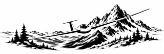 Wohnmobil-Aufkleber Segelflieger vor Alpenpanorama