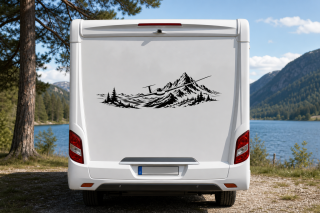 Wohnmobil-Aufkleber Segelflieger vor Alpenpanorama