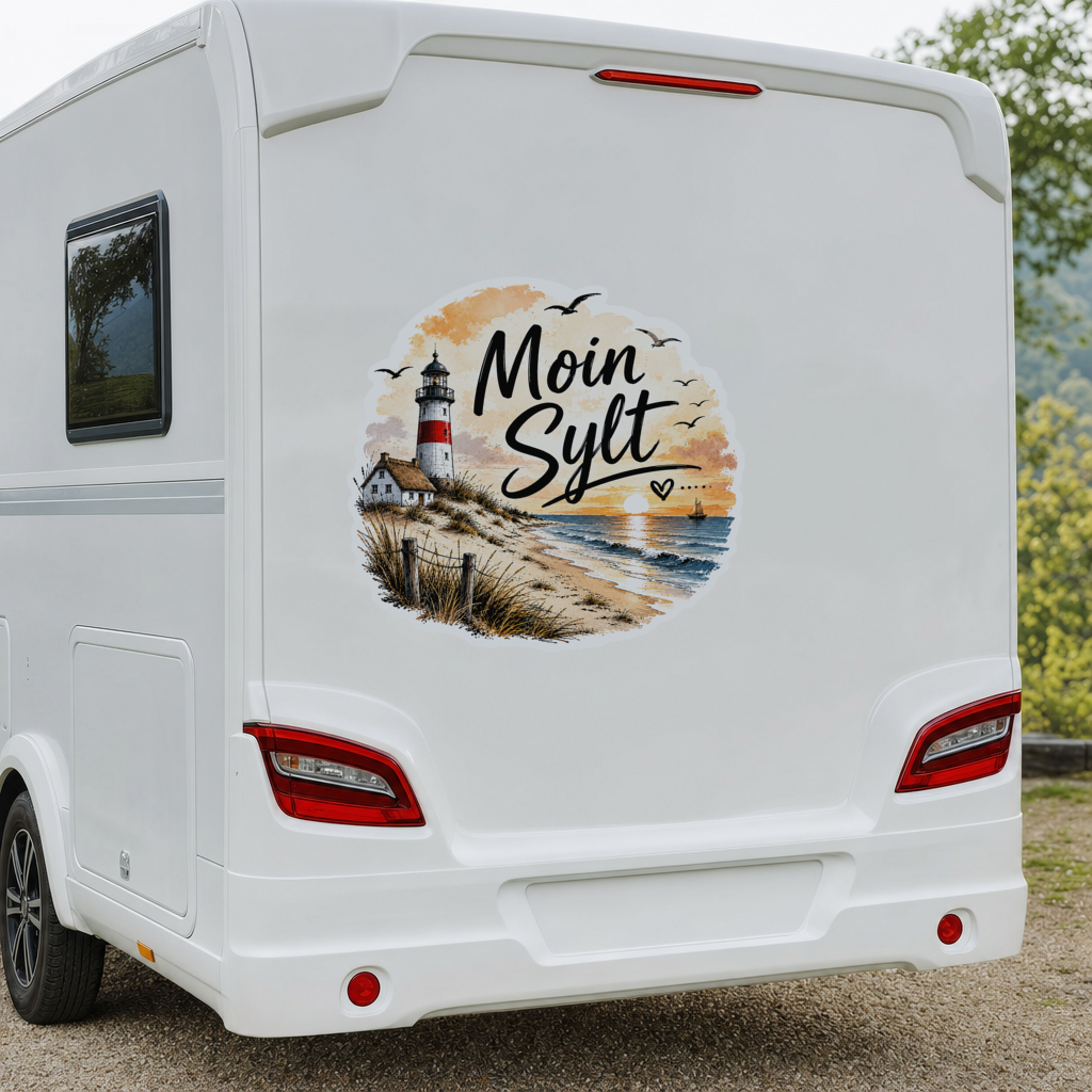 Moin Sylt Aufkleber – Insel, wetterfest (Auto)