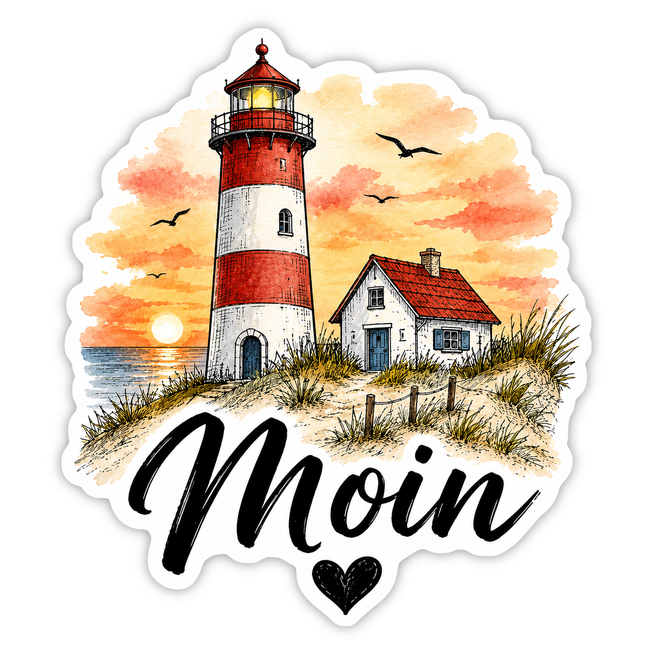 Moin Leuchtturm Aufkleber – maritim (Wohnmobil)
