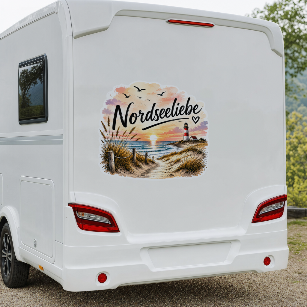 Nordseeliebe Aufkleber – wetterfest (Auto, Camper)
