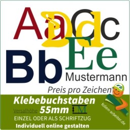 Folienbuchstaben 55 mm Klebebuchstaben