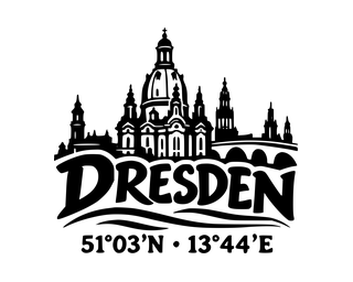 Dresden-Aufkleber mit Koordinaten – Folienplot