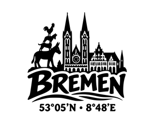 Bremen-Aufkleber mit Koordinaten – Folienplot
