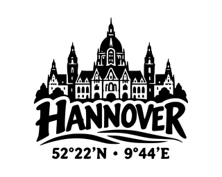 Hannover-Aufkleber mit Koordinaten – Folienplot