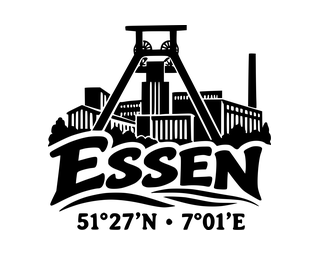 Essen-Aufkleber mit Koordinaten – Folienplot