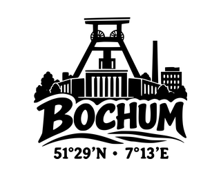 Bochum-Aufkleber mit Koordinaten – Folienplot